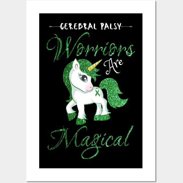 Cerebral Palsy Warriors Are Magical, Cute Green Unicorn Wall Art by JustBeSatisfied